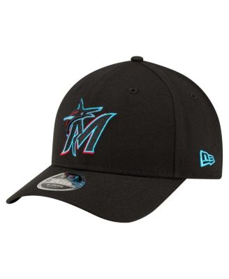 New Era - Men's Black Miami Marlins Player Replica 9FORTY Adjustable Hat