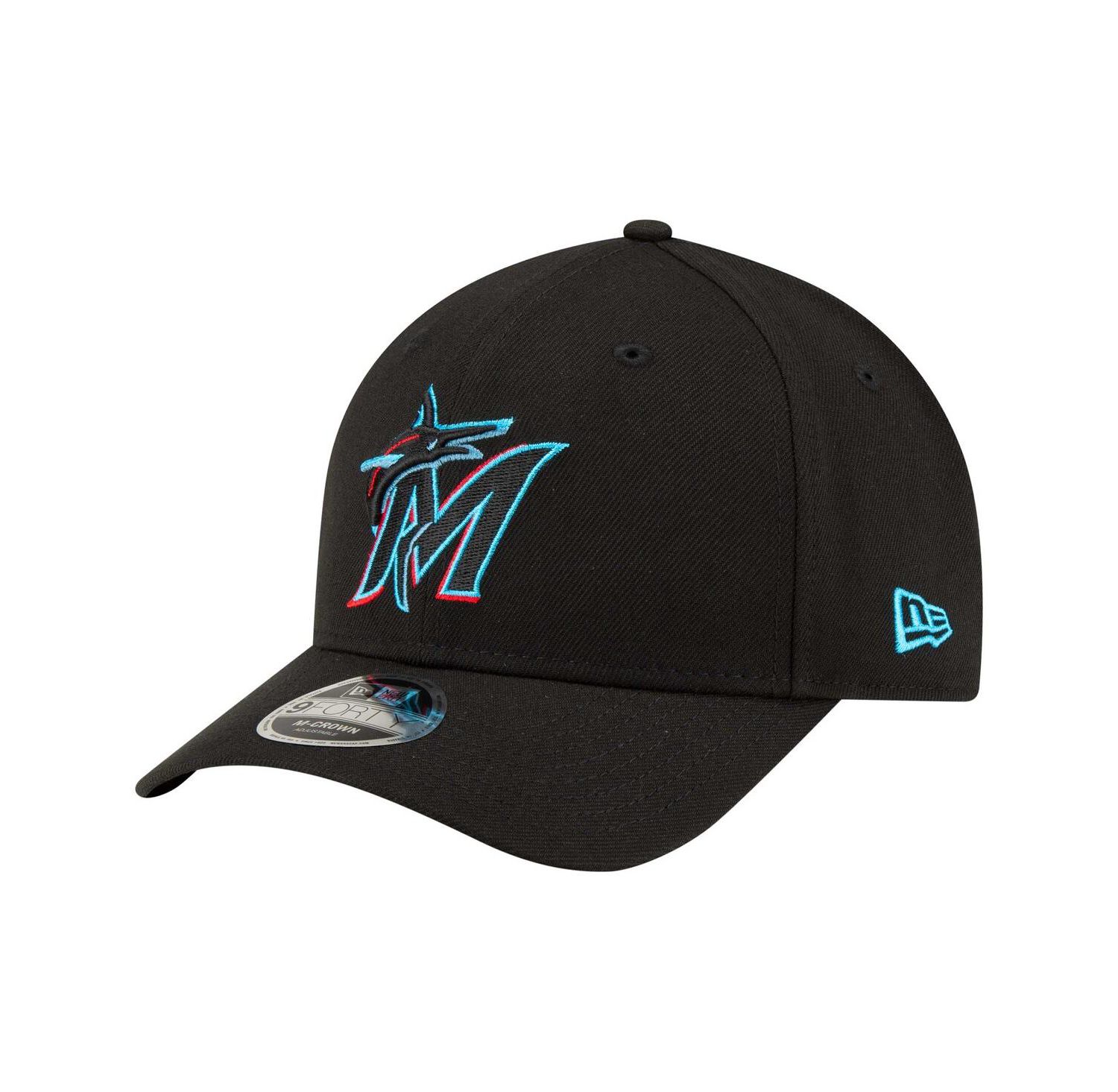 Men's Black Miami Marlins Player Replica 9FORTY Adjustable Hat