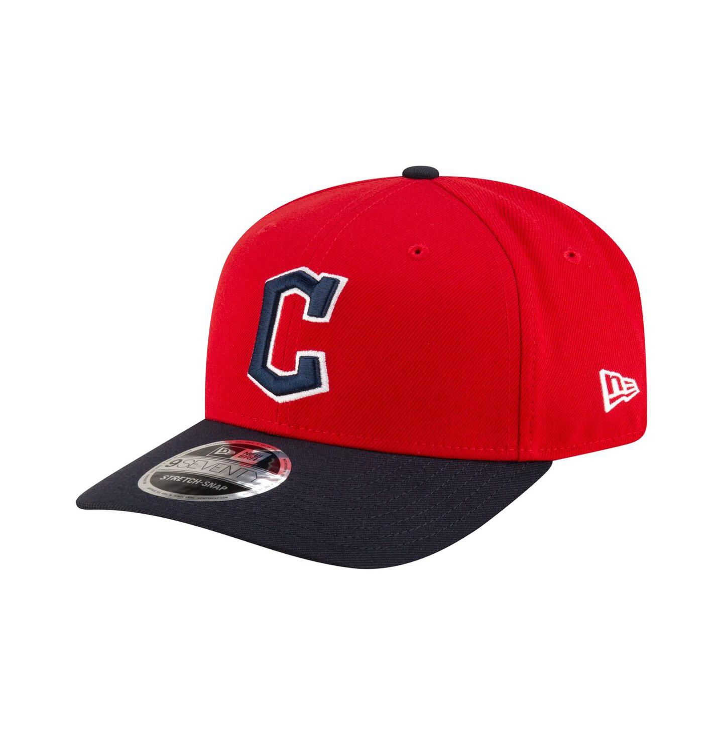 Мужская кепка New Era Red/Black Cleveland Guardians Player Replica 9SEVENTY Adjustable Hat — фото 1