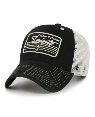 '47 Brand - Men's Black/Natural New Orleans Saints Five Point Trucker Clean Up Adjustable Hat