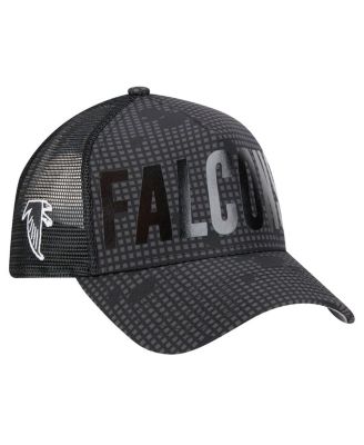 New Era - Men's Black Atlanta Falcons Throwback Midnight Ink Tonal Text A-Frame Trucker 9FORTY Adjustable Hat