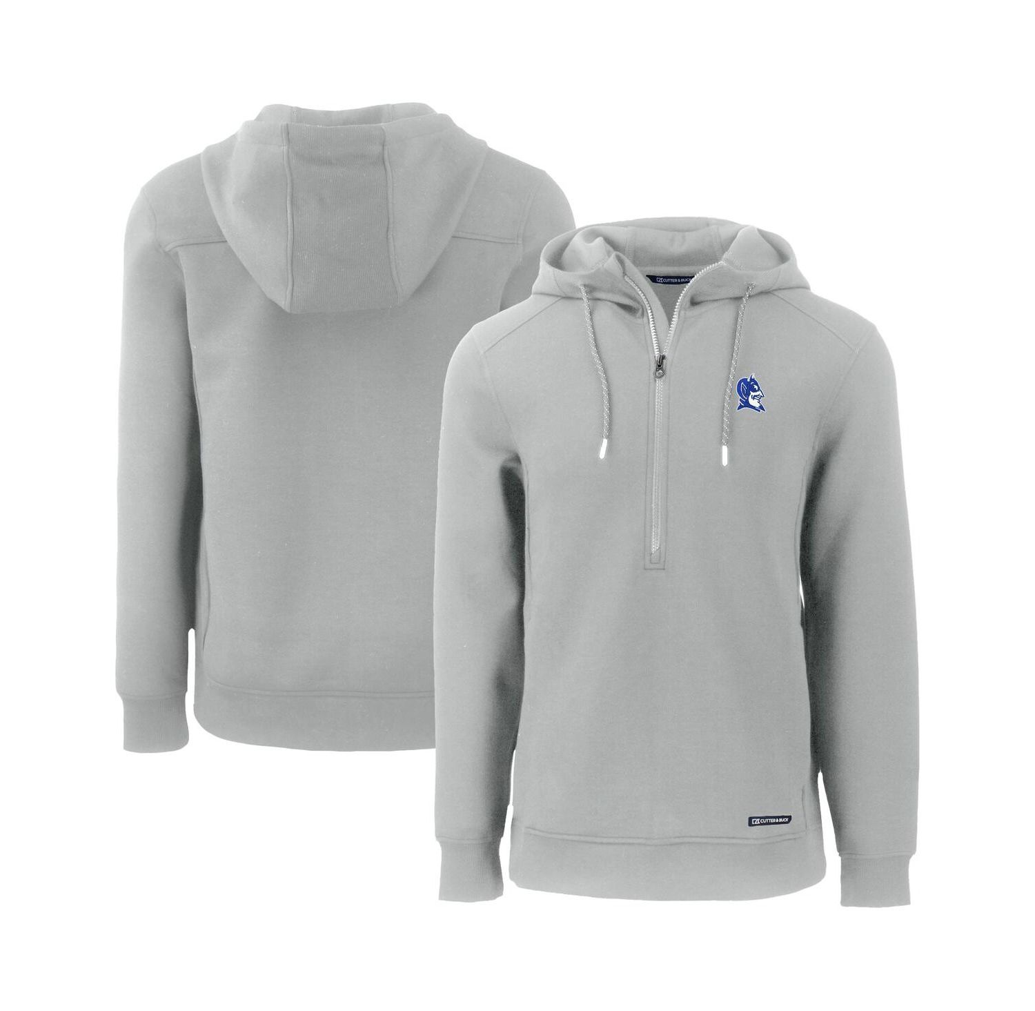 Men's Gray Duke Blue Devils Roam Eco Half-Zip Hoodie