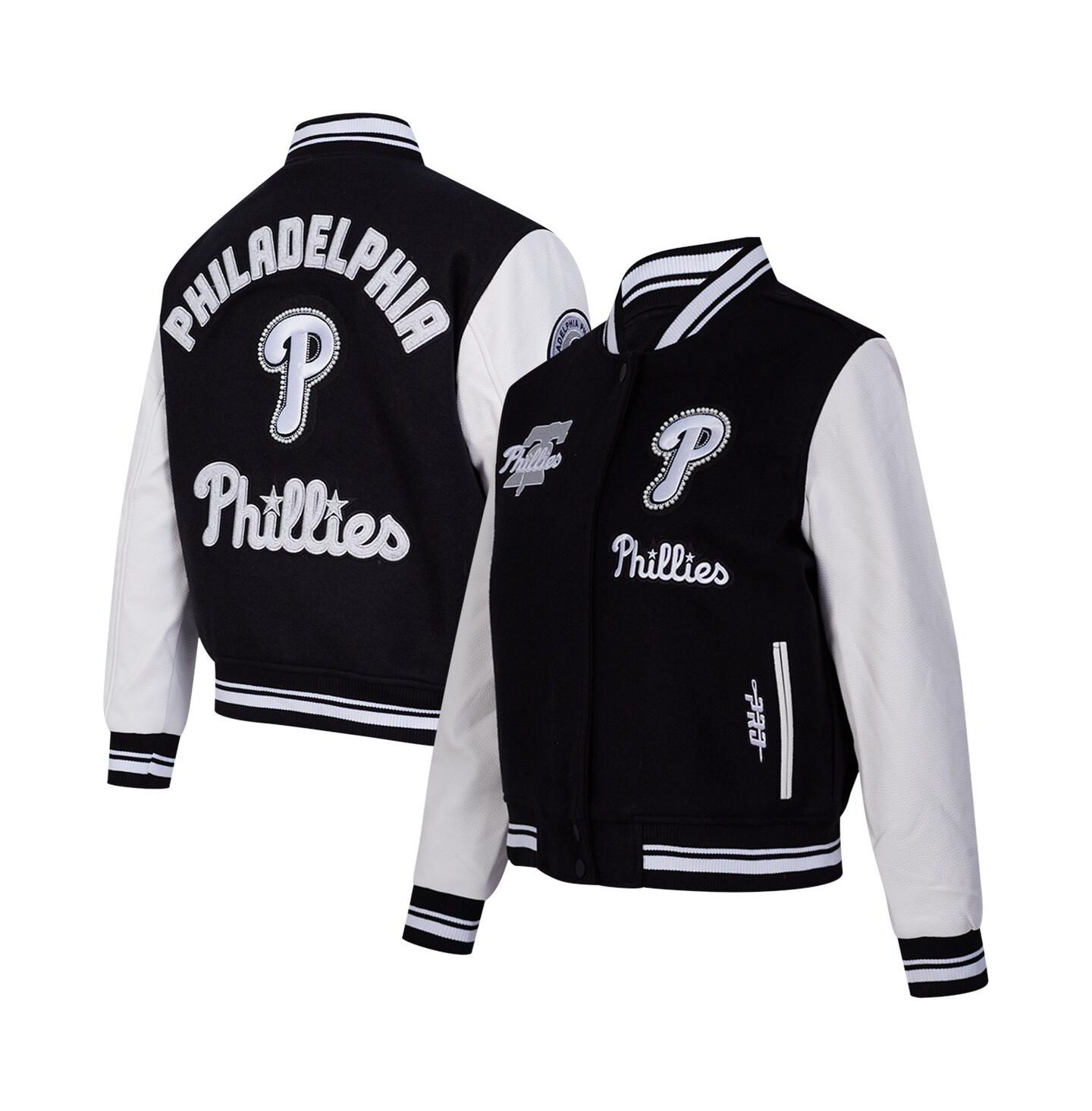 Женская куртка Pro Standard Black Philadelphia Phillies Rib Wool Full-Zip Varsity — фото 1