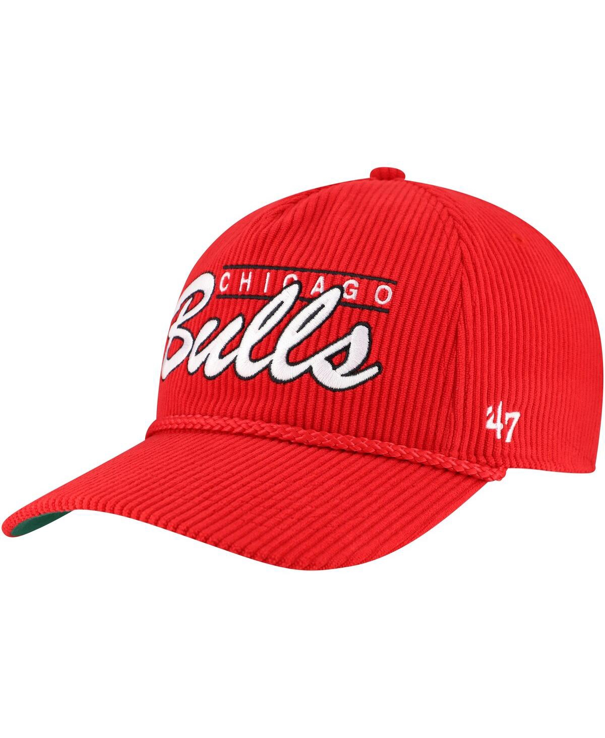 Shop 47 Brand Men's Red Chicago Bulls Double Header Sidepatch Cord Hitch Adjustable Hat
