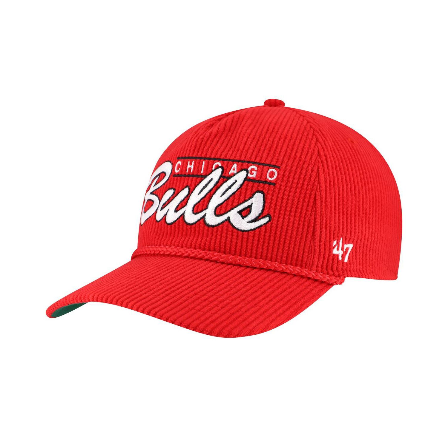 Men's Red Chicago Bulls Double Header Sidepatch Cord Hitch Adjustable Hat