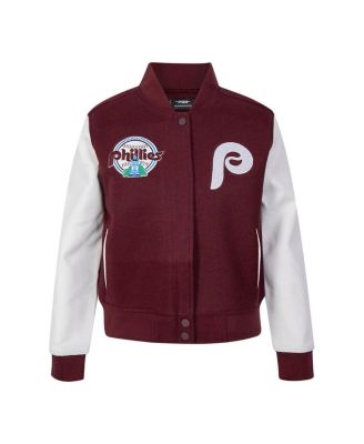 Women's Burgundy Philadelphia Phillies Game Day Classics Wool Varsity Jacket