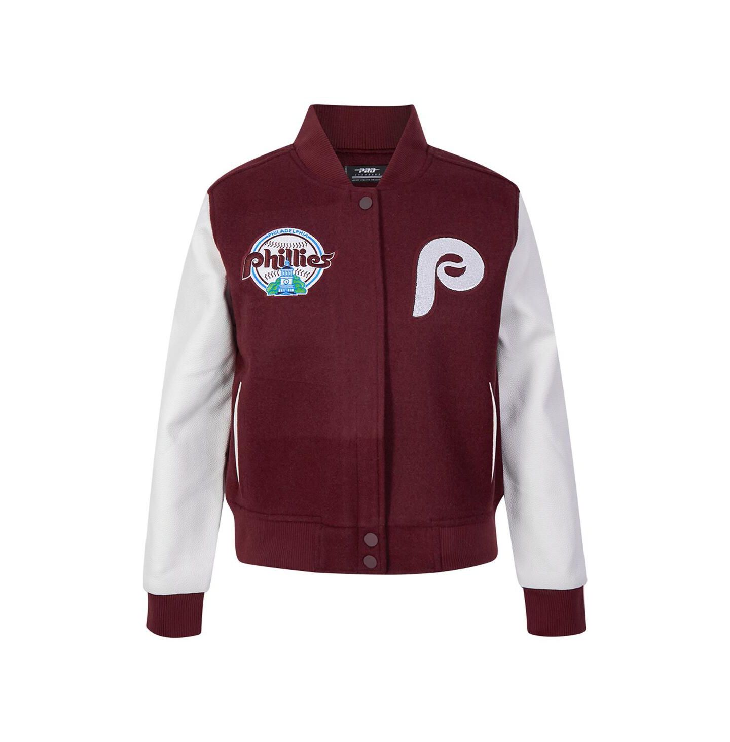 Женская куртка Pro Standard Burgundy Philadelphia Phillies Game Day Classics Wool Varsity — фото 5