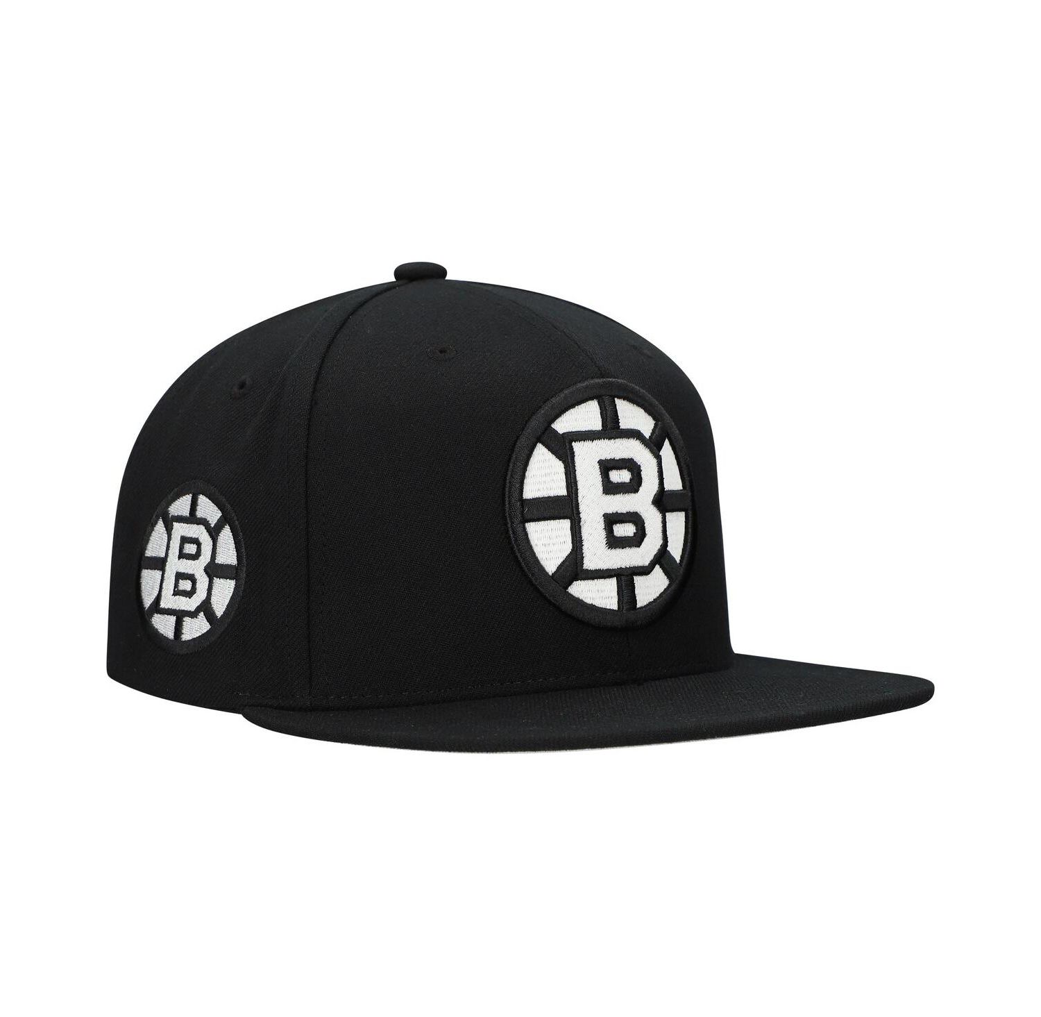 Men's Black Boston Bruins Team Snapback Hat