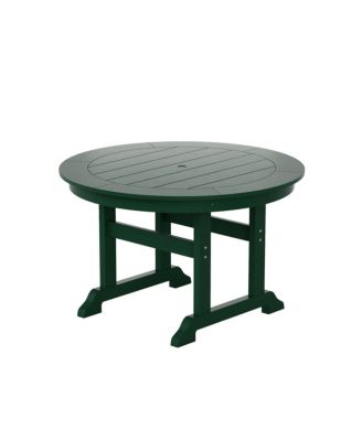5-Piece HDPE Round Patio Dining Table Set with Foldable Chairs