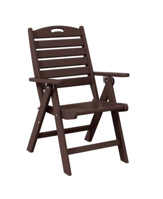 5-Piece HDPE Square Patio Dining Table Set with Foldable Chairs