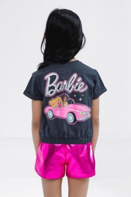Toddler Girls T-Shirt and Crop Top Shorts Outfit Set