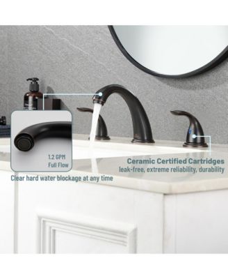 Oil Rubbed Bronze Centerset Double Handle Bathroom Faucet with Pop-Up Drain