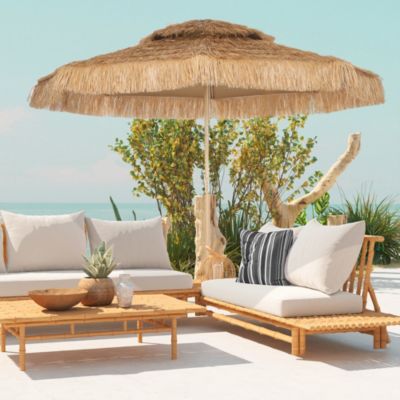 10FT Thatched Tiki Patio Umbrella, UPF30+ Outdoor Umbrella