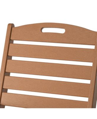 6-Piece HDPE Rectangular Patio Dining Table Set with Foldable Chairs and Patio Bench