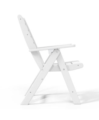 6-Piece HDPE Rectangular Patio Dining Table Set with Foldable Chairs and Patio Bench