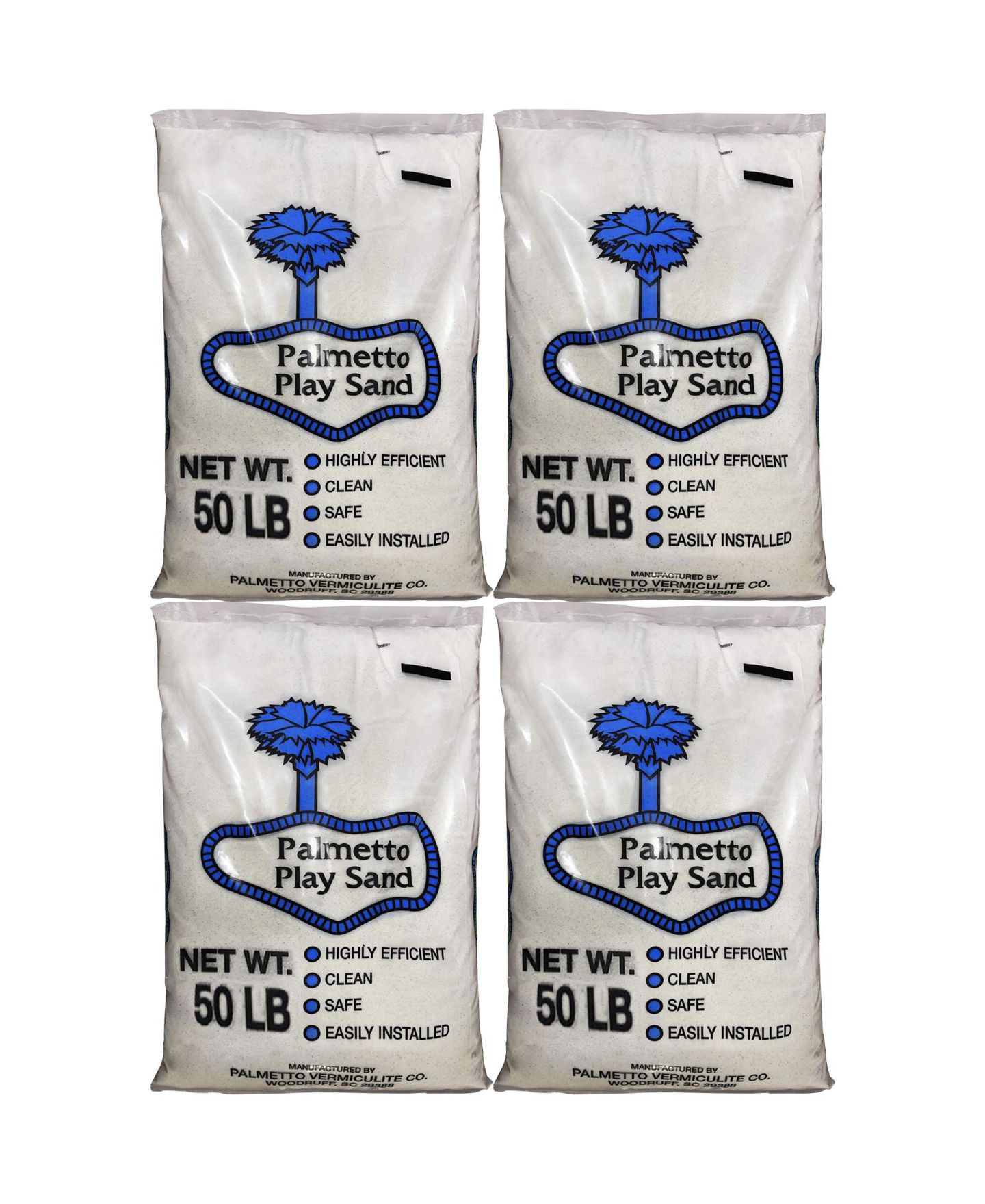 Детские игрушки Palmetto Natural Play Sand, 50 Pounds, 4-Pack, Ages 3-10 — фото 1