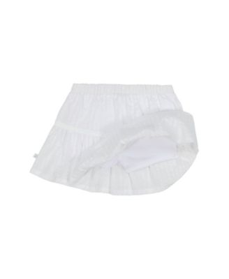 Toddler and Little Girls 2-Piece Crochet Trim Seersucker Skort Set