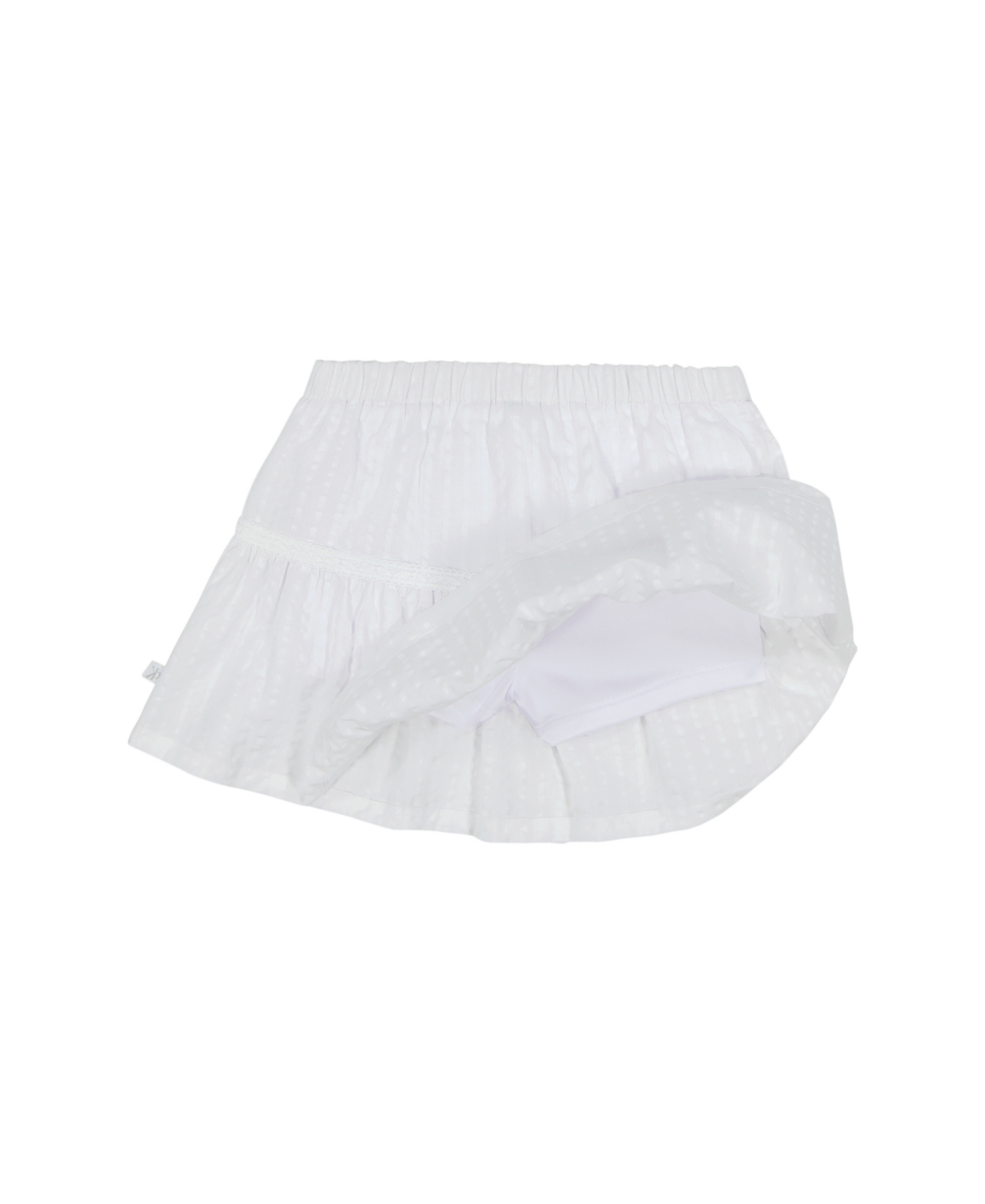 Calvin Klein Toddler And Little Girls 2-piece Crochet Trim Seersucker Skort Set In Marshmallow