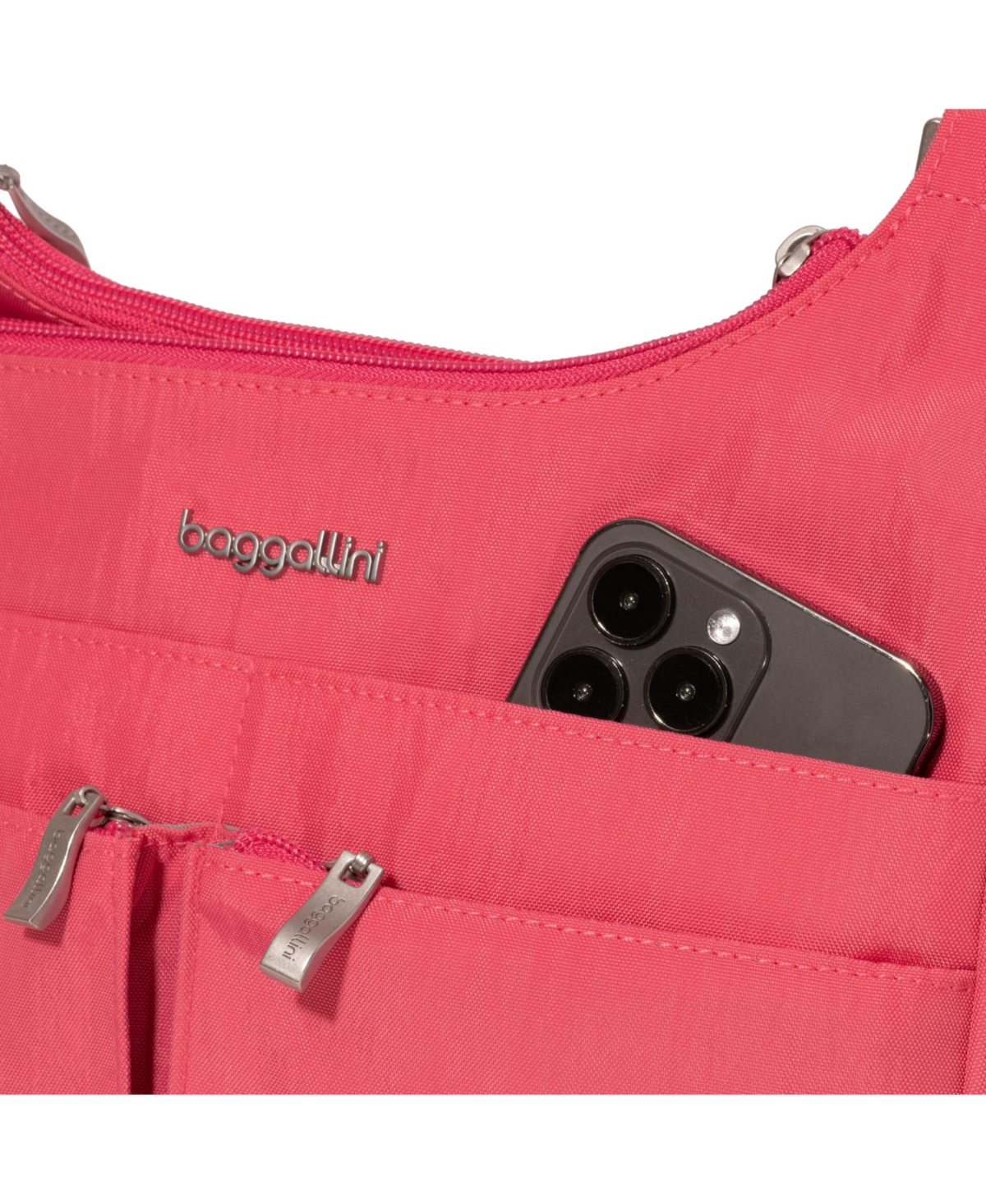 Baggallini Cross Over Crossbody Bag In Flamingo