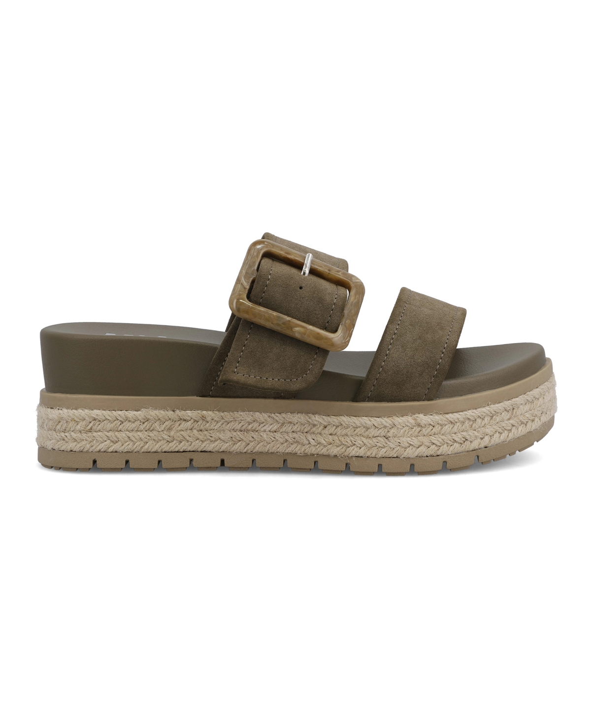 Shop Mia Women's Kika Platform Slide Round Toe Sandals In Khaki