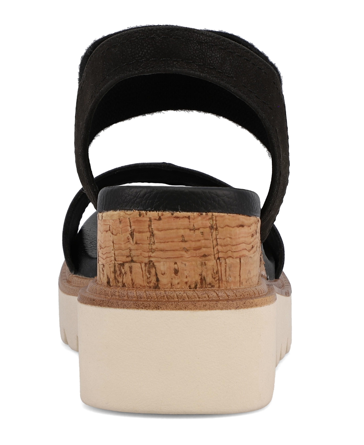 Mia Olany Platform Wedge Ankle Strap Sandal In Black