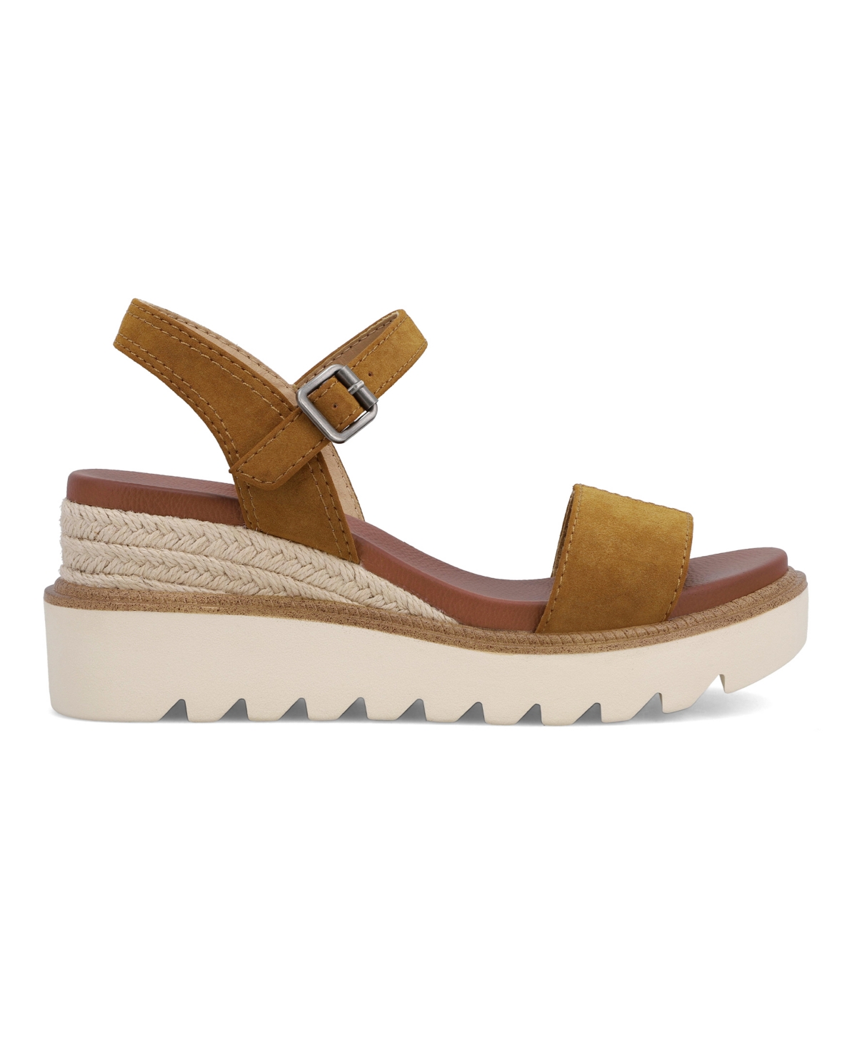 Shop Mia Women's Ophidia Round Toe Wedge Sandals In Cognac
