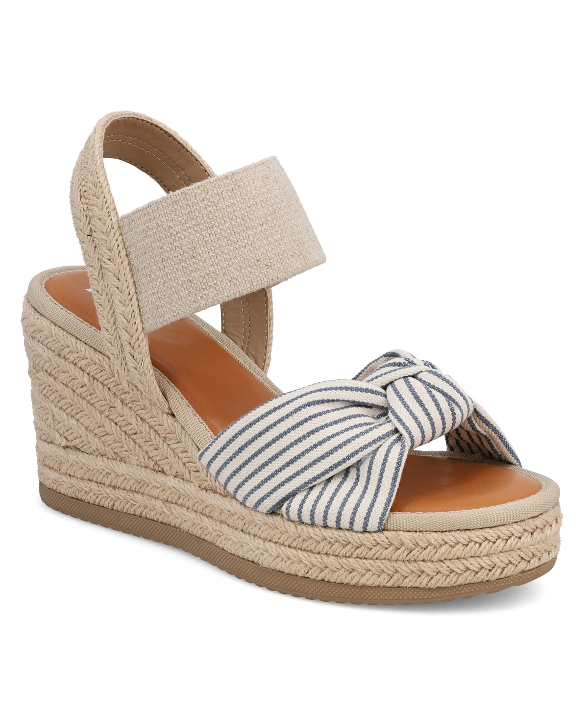 Mia Belinda Espadrille Wedge Sandal In Natural,offwhite,navy