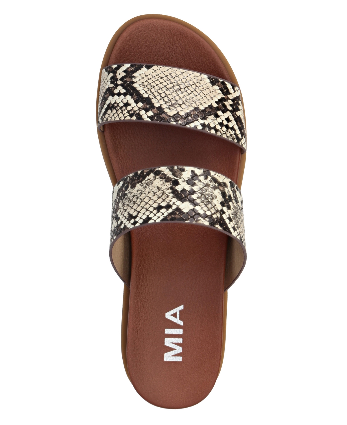 Shop Mia Women's Yelena Wedge Slide Sandals In Beige Multi