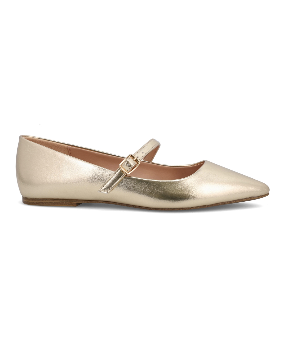 Mia Aviba Mary Jane Pointed Toe Flat In Gold