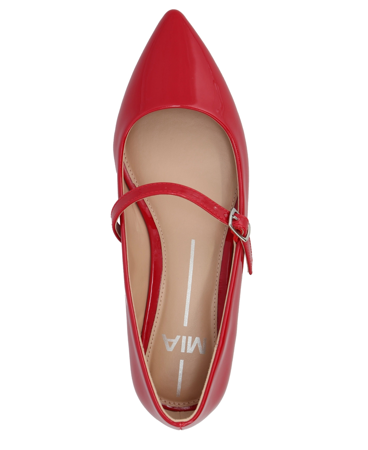 Shop Mia Women's Aviba Mary-jane Pointed Toe Flats In Red