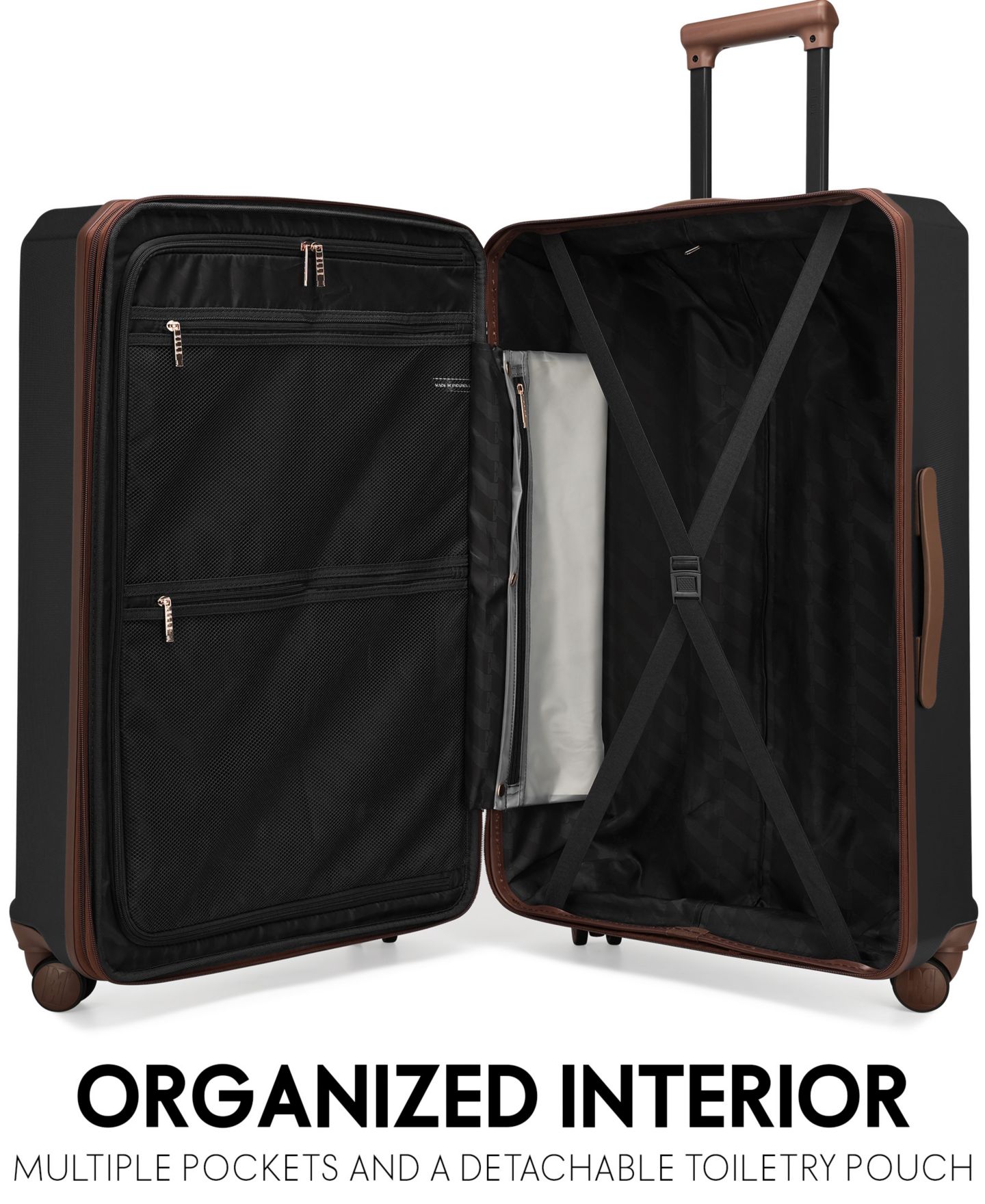Чемоданы ELLE Luxe Journey 3-Piece Expandable Retro Spinner Luggage Set, цвет: Чёрный — фото 3
