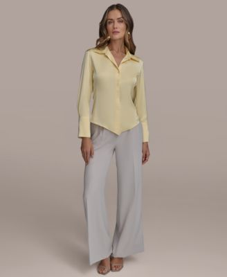 Women's Button-Front Blouse, Regular & Petite Sizes