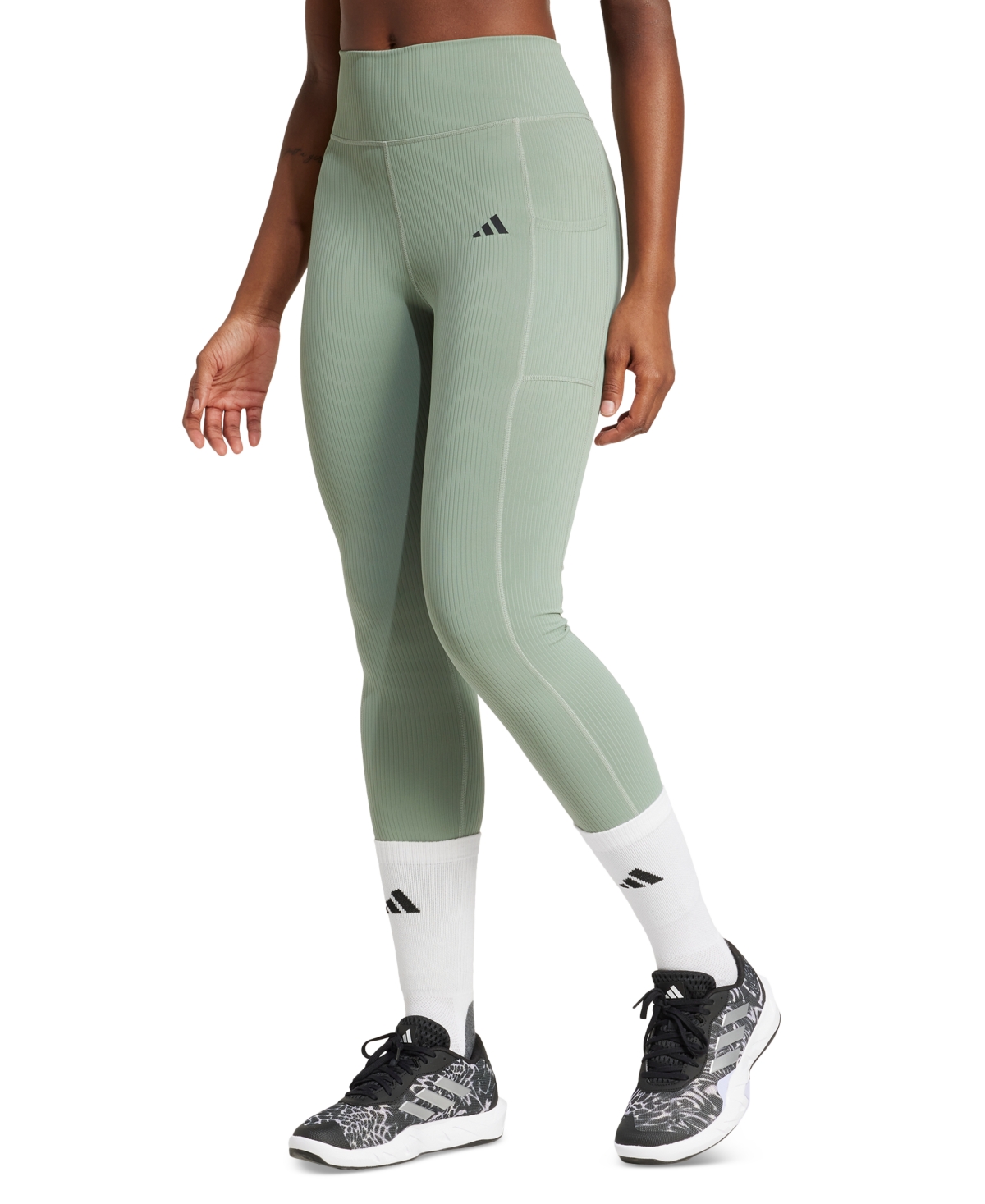 Women's Optime Rib 7/8 Length Training Leggings - Black