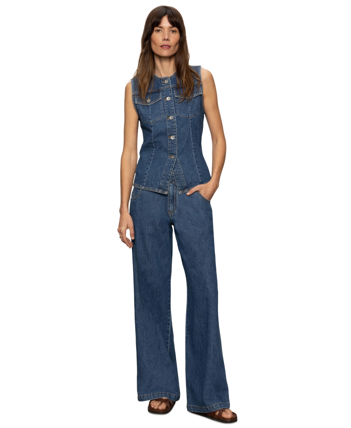 Sanctuary Women's Arden Mid Rise Wide-leg Jeans