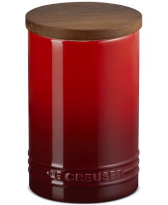 Stoneware Signature Canister with Wood Lid, 26-Oz.