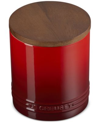 Stoneware Signature Canister with Wood Lid, 1.2-Qt.