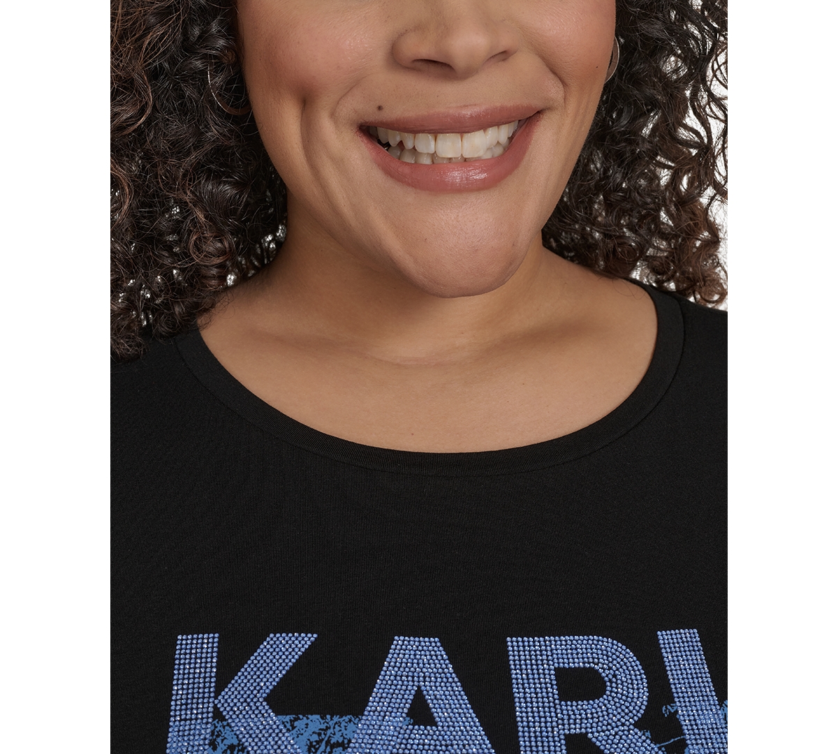 KARL LAGERFELD PLUS SIZE EMBELLISHED EIFFEL TOWER TEE, EXCLUSIVELY AT MACY'S 