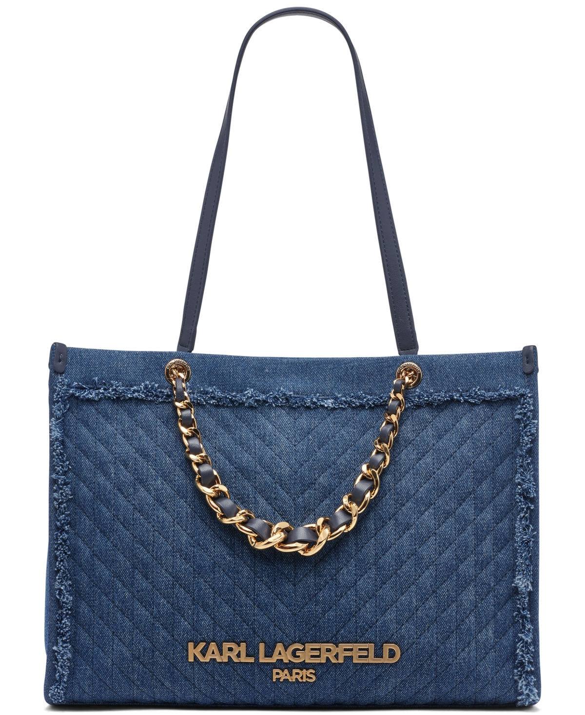 Karl Lagerfeld Savoie Large Tote Bag In Washed Denim