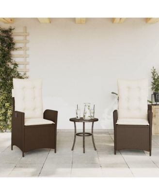 Reclining Garden Chair Set of 2 Brown