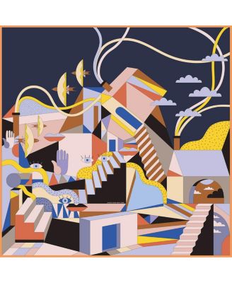 Double Sided Wool Silk Scarf Of Dreamlike