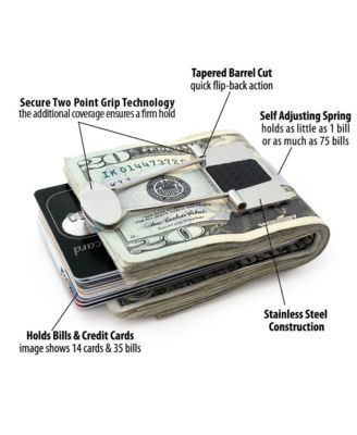 Men's Bill Binder - Money Clip & Credit Card Holder in Brushed