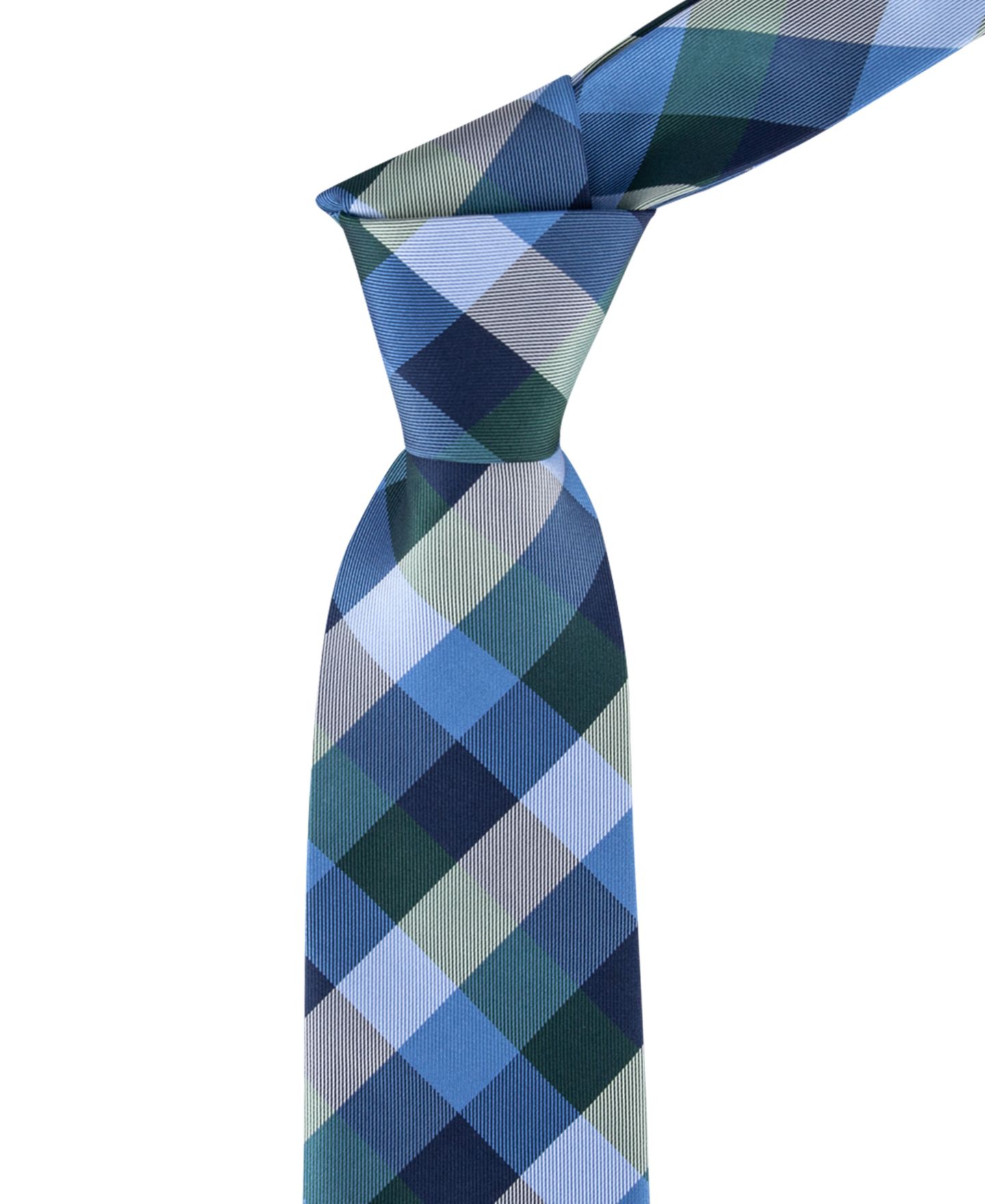 Мужской галстук Tommy Hilfiger Buffalo Plaid Tartan Tie, цвет: Зелёный — фото 5
