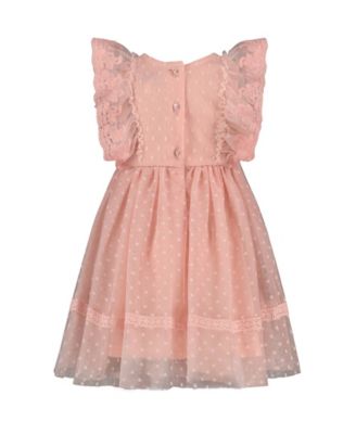 Baby Girls Ruffle-Trim Pin Dot Tulle Dress