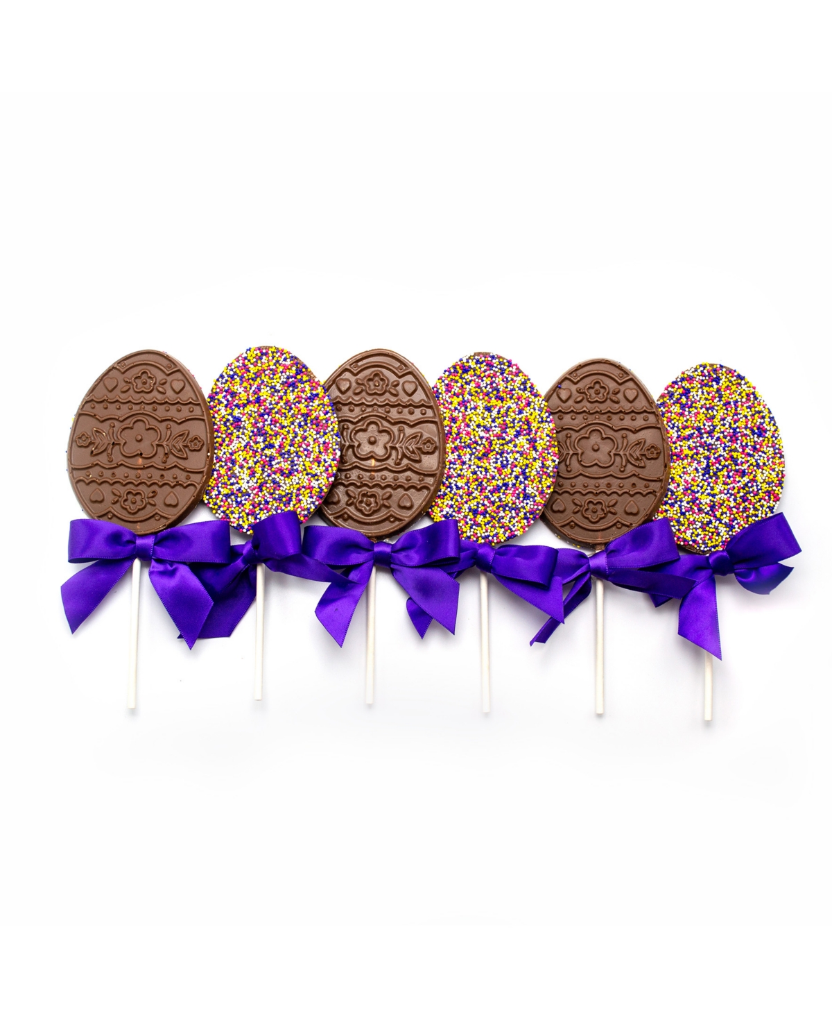 Sugar Plum Chocolates Easter Egg Milk Chocolate Lollipops, 6 Pieces In No Color