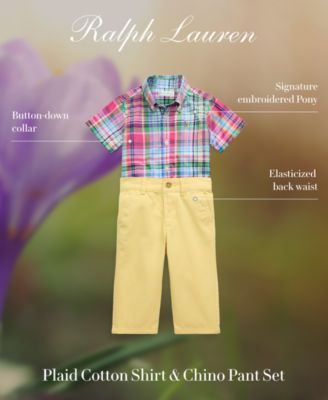 Baby Plaid Poplin Shirt & Chino Pants Set