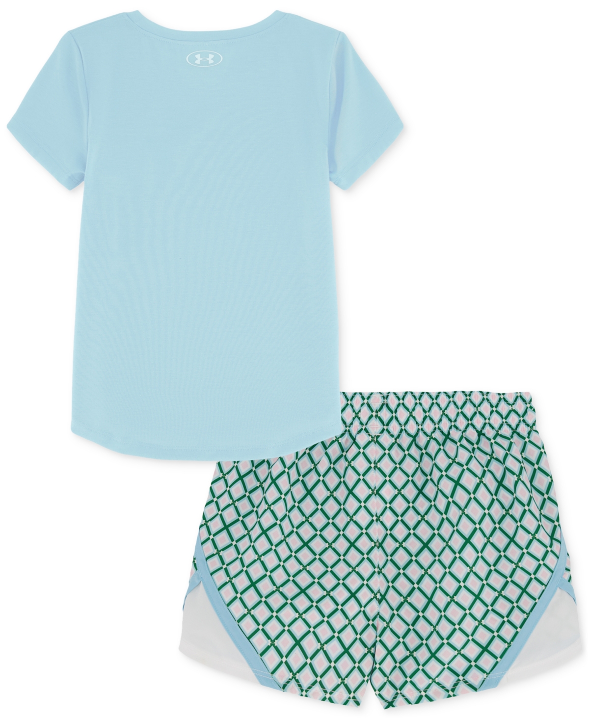 Under Armour Toddler & Little Girls T-shirt & Printed Woven Shorts, 2 Piece Set In Stream
