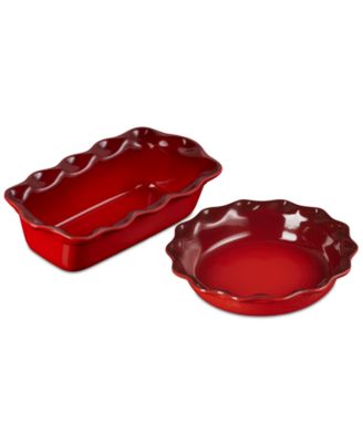 Le Creuset - Stoneware Heritage Pie Dish & Fluted Loaf Pan Set