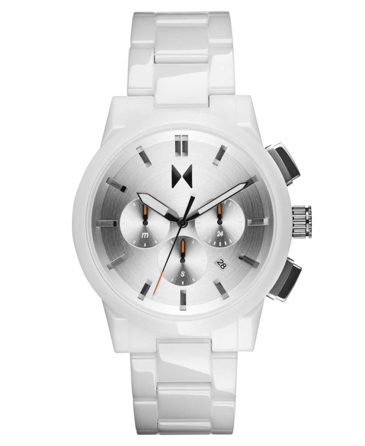 Men's Chrono Ii White Ceramic Bracelet Watch, 44mm - White