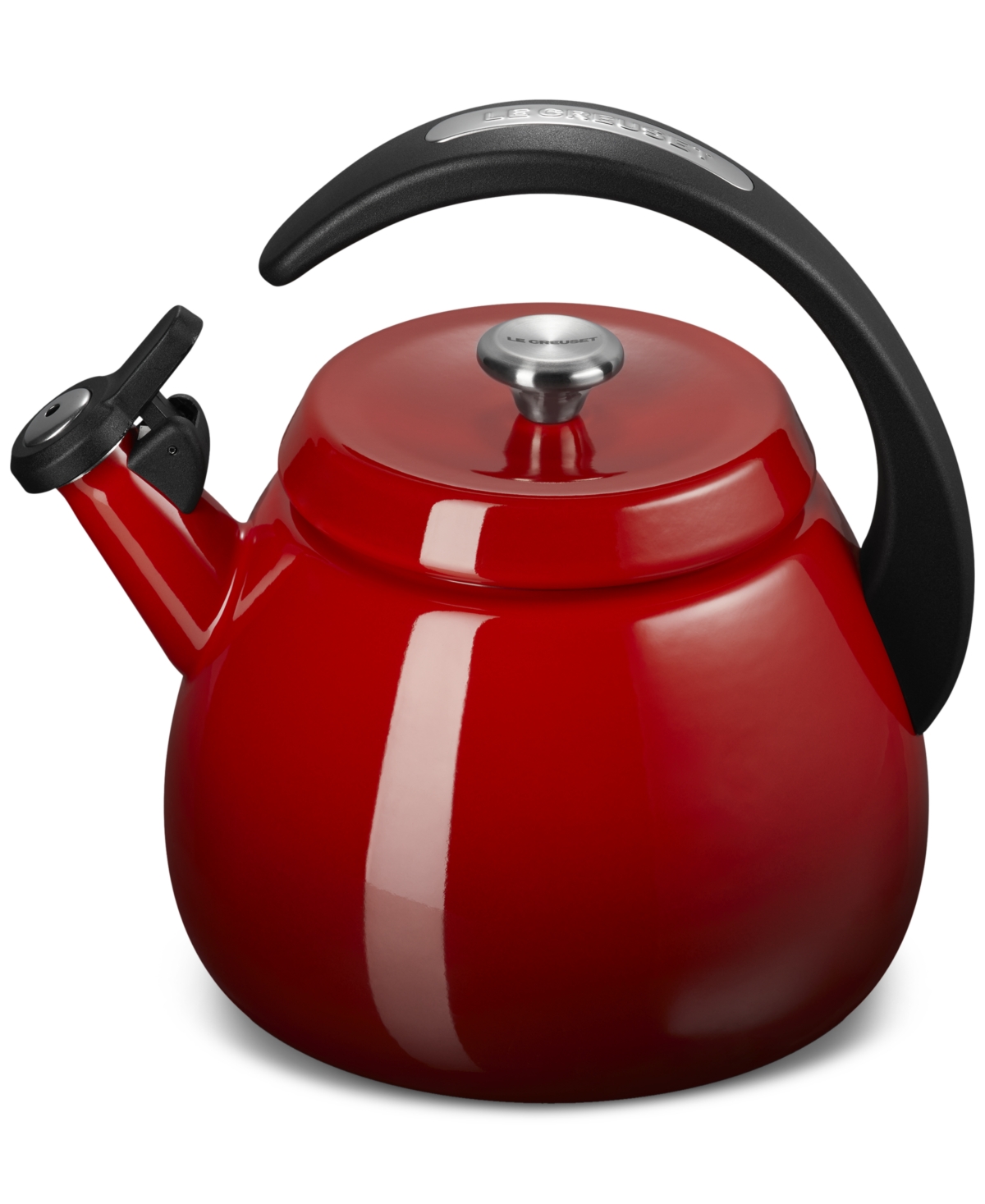 Le Creuset 2.2-quart Enameled Stainless Steel Whistling Cloche Kettle In Cerise