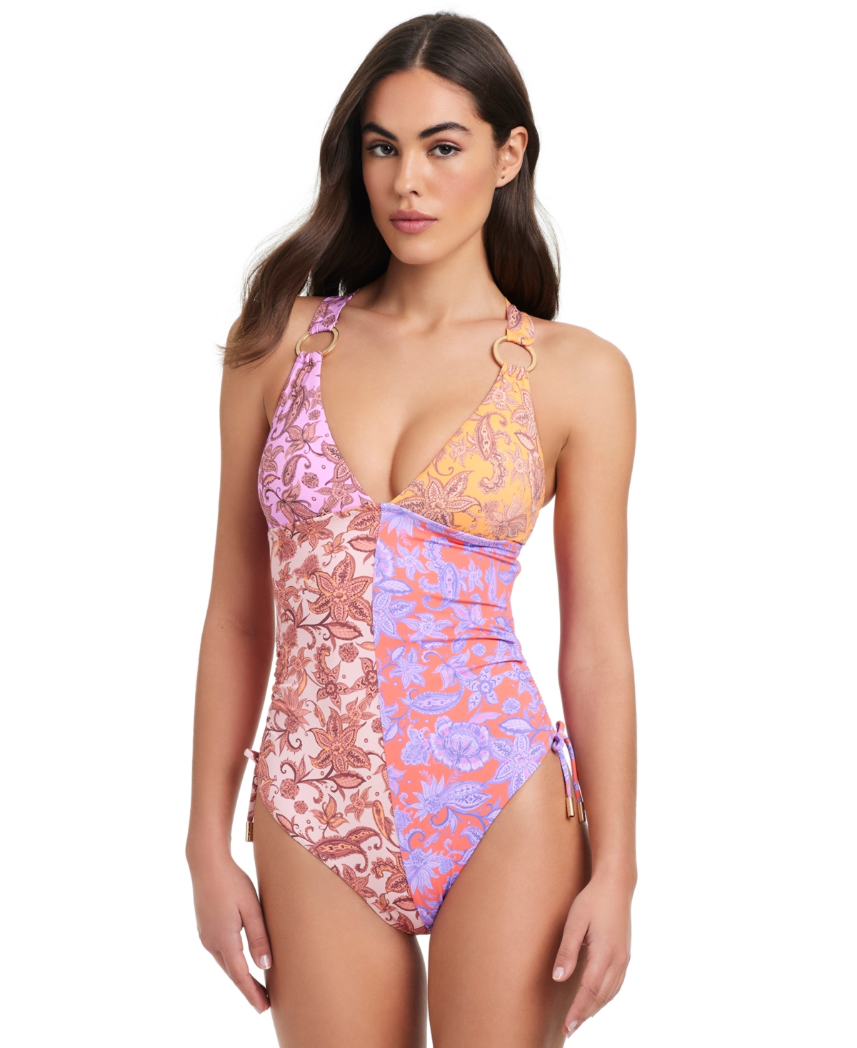 Women's Colorblocked One Piece Swimsuit - Multi